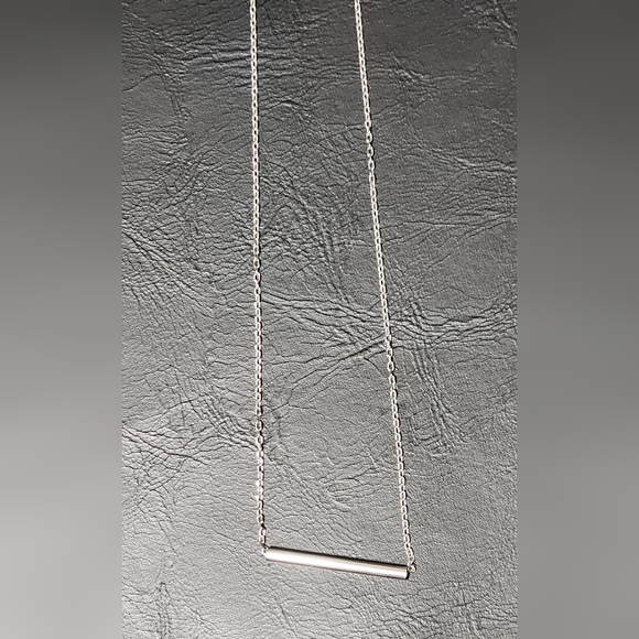 STERLING SILVER BAR NECKLACE - Picture 2 of 8